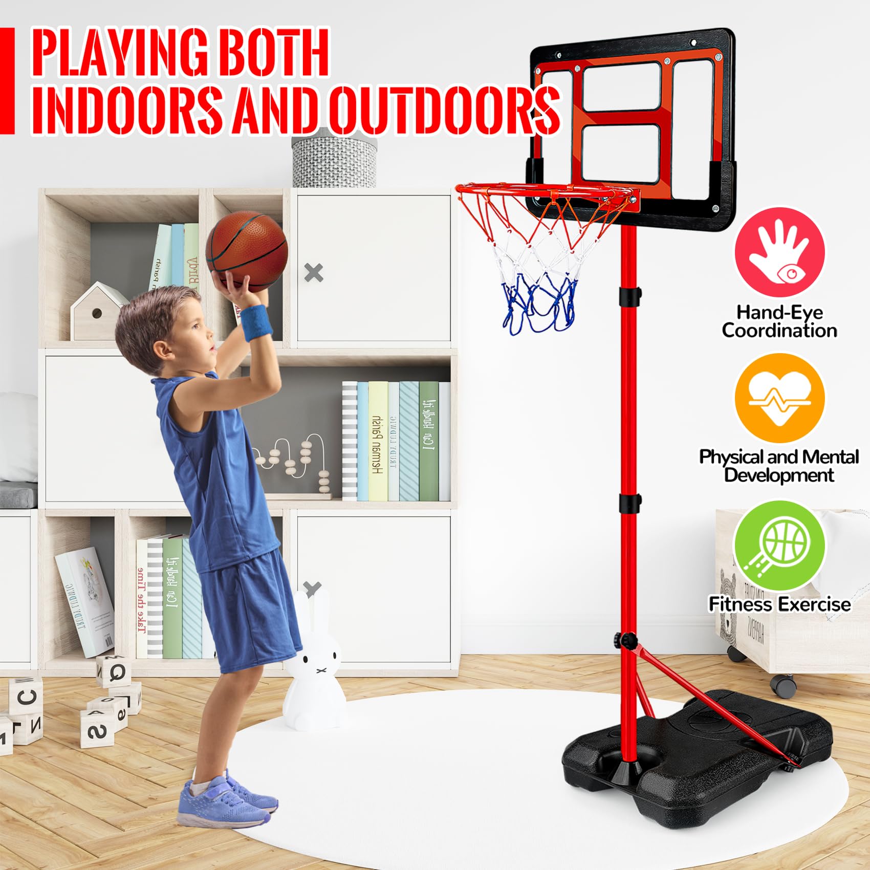 GMAOPHY basketball set with stand offers quick setup and stable play