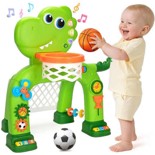 GMAOPHY dinosaur basketball hoop lights up for energetic indoor play.