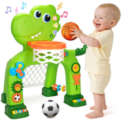 GMAOPHY dinosaur basketball hoop lights up for energetic indoor play.