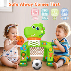 GMAOPHY dinosaur-themed lights and music create an engaging play scene.