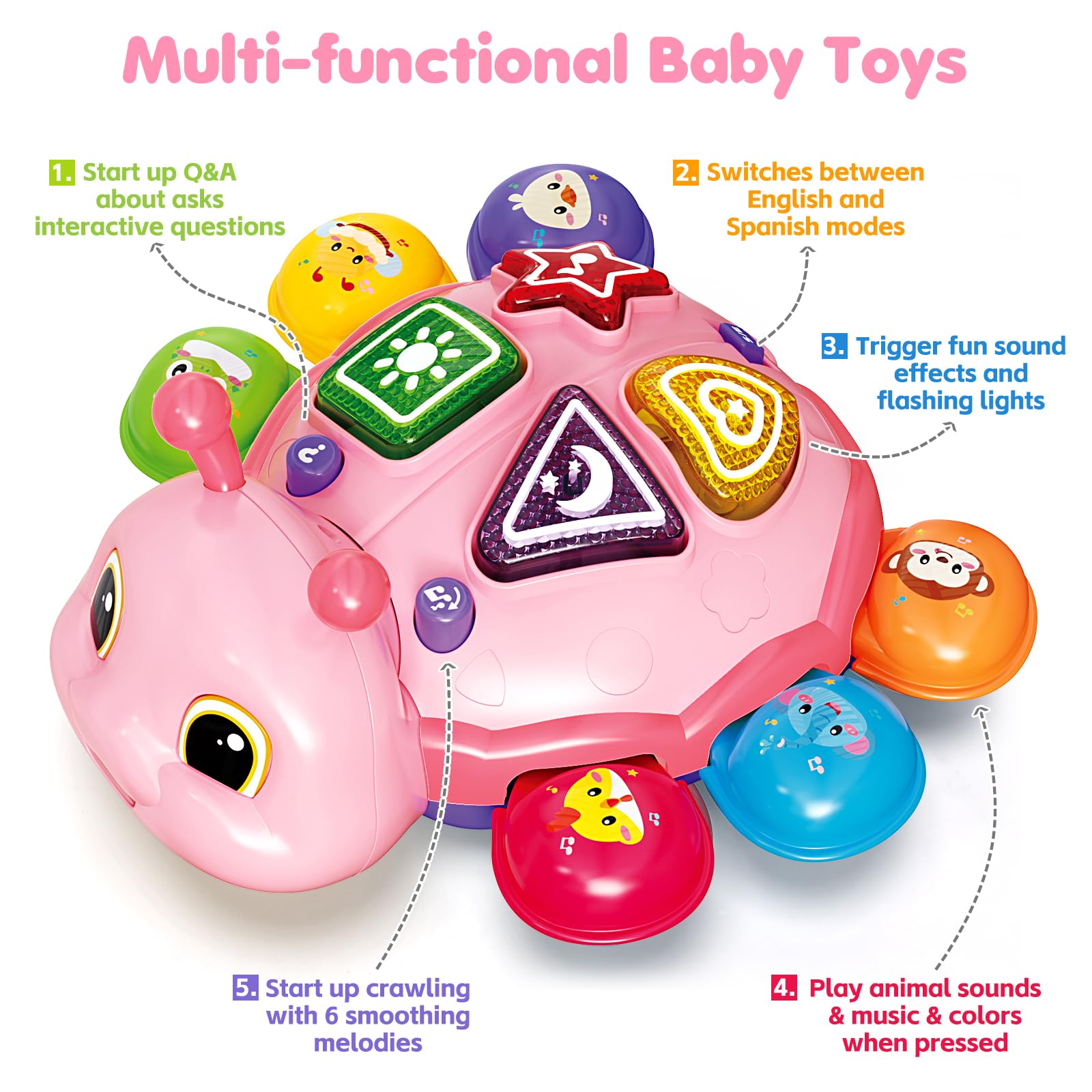 GMAOPHY ladybug music and lights create multisensory play and engagement