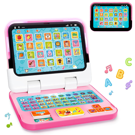 GMAOPHY learning laptop screen with colorful icons enhancing early literacy