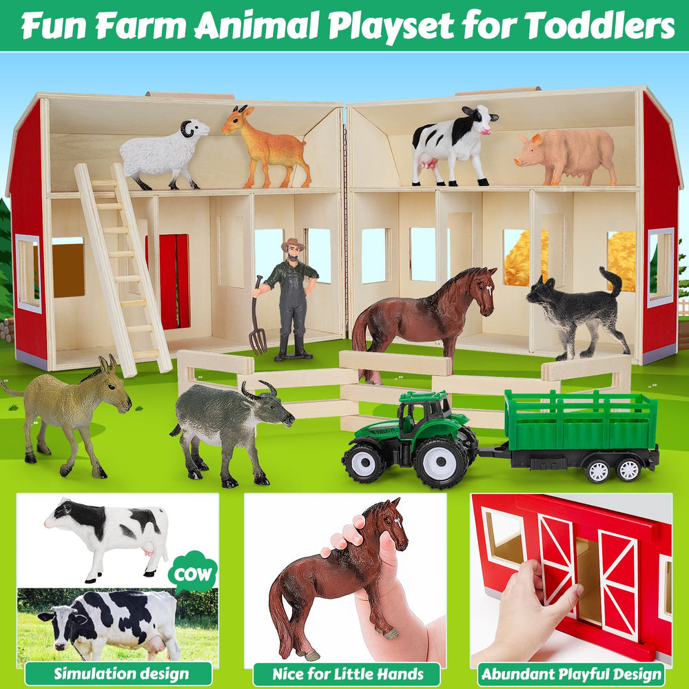 GMAOPHY realistic farm animals help kids recognize creatures during pretend play.