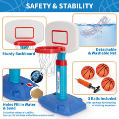 GMAOPHY poolside play setup with kid-friendly hoop