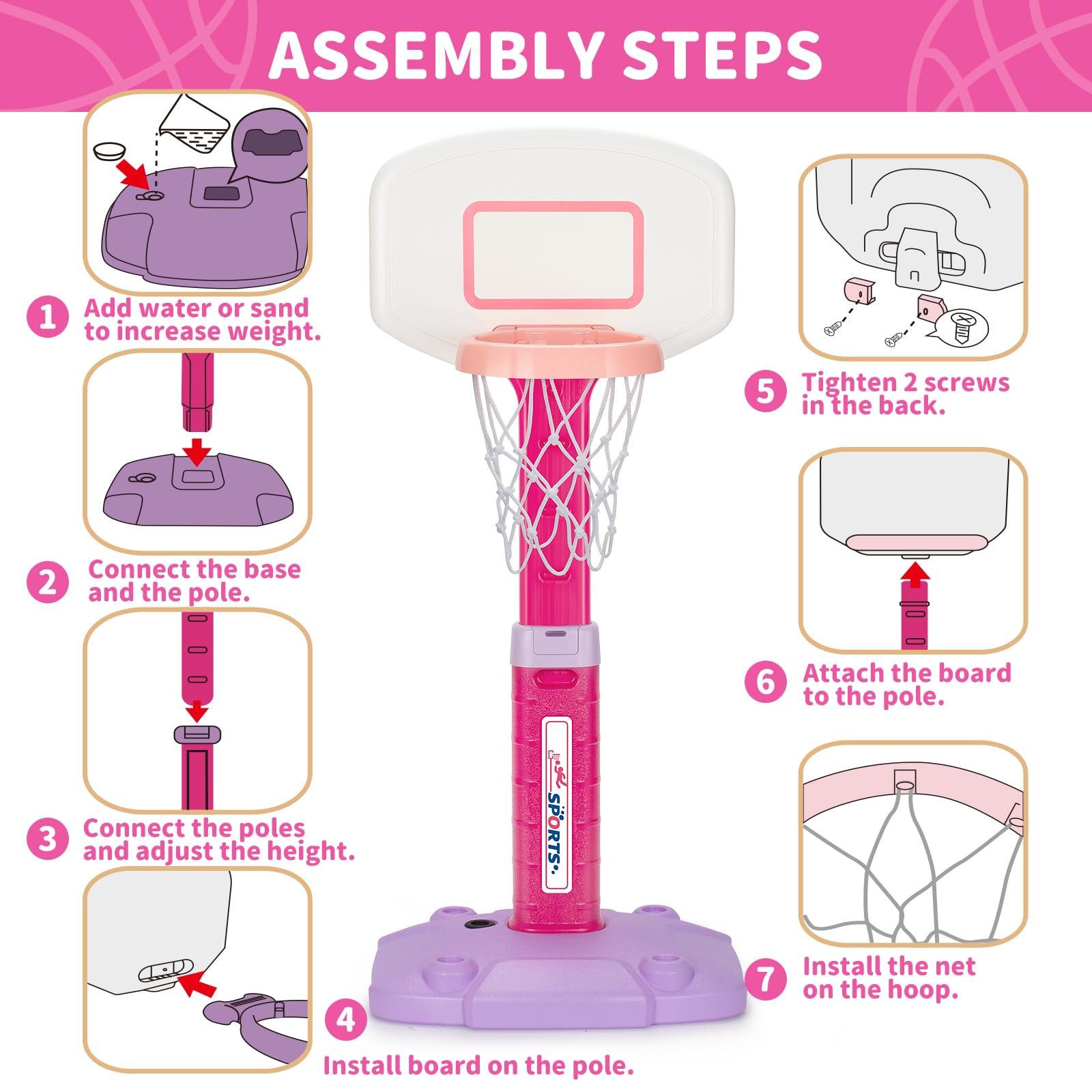 GMAOPHY gift-ready packaging for toddler basketball hoop.