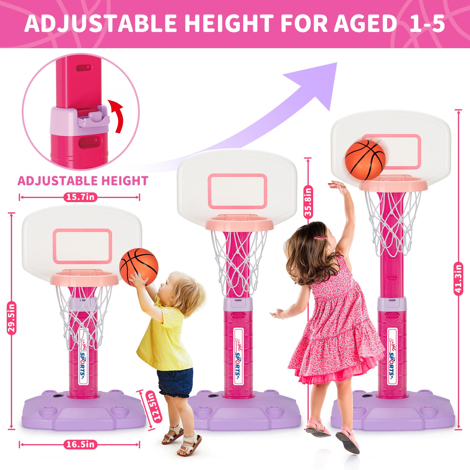 GMAOPHY height-adjustment slots showing growth-friendly design.