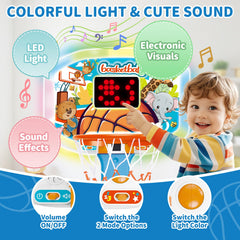 GMAOPHY toddler hoop height adjustment showcases growing kid's skill and reach.
