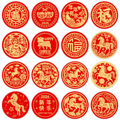 GMEMNOV year of the horse stickers pack design elevates candy wrappers and gift tags