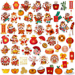 GMEMNOV year of the horse stickers on a window for festive décor