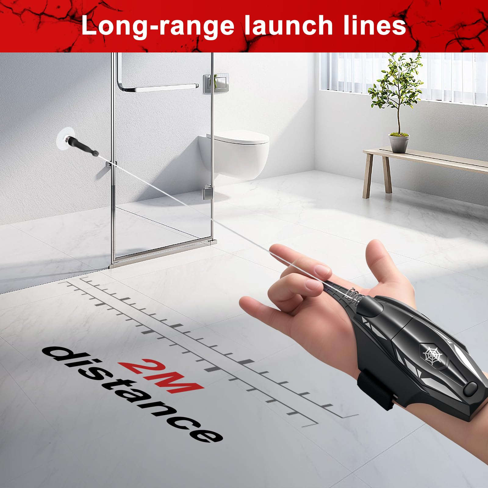 GMNIDO Spider Web Shooter demonstrating easy one-handed launch and quick retraction.