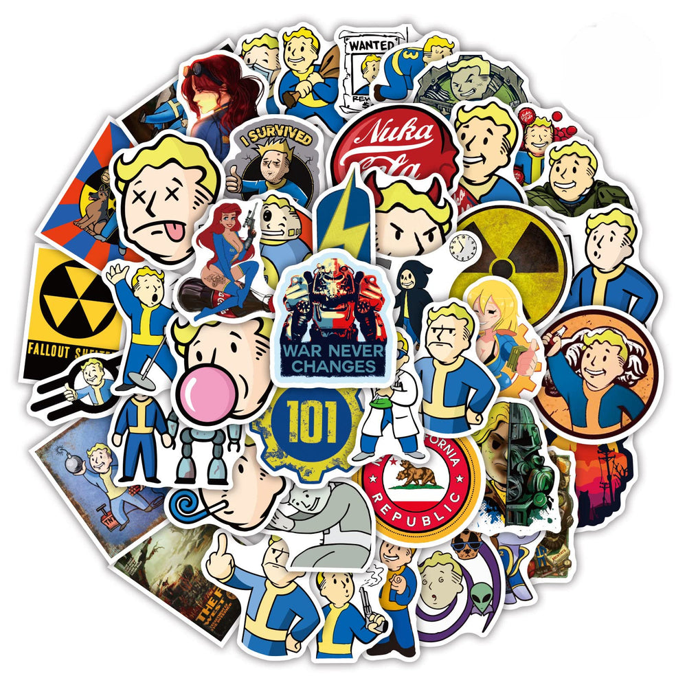GMVAESKY Fallout stickers on refrigerator brighten kitchen appliances with style.