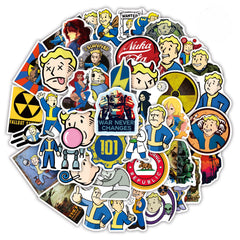 GMVAESKY Fallout stickers on refrigerator brighten kitchen appliances with style.