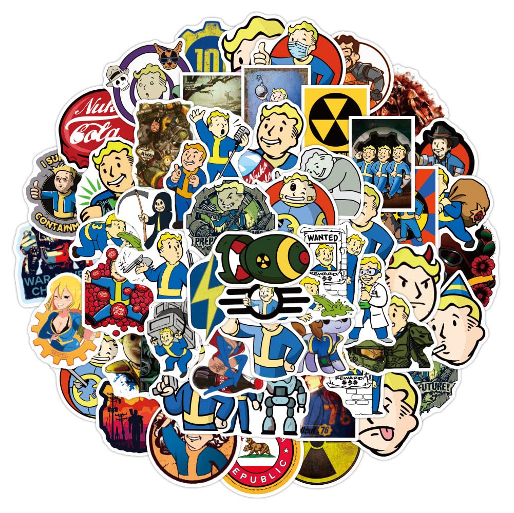 GMVAESKY Fallout stickers on skateboard add color and expression.