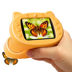 GMYGBY handheld microscope front view, compact design for curious kids on the go.