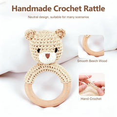 Gnigpclo baby announcement gift idea with beige rattle