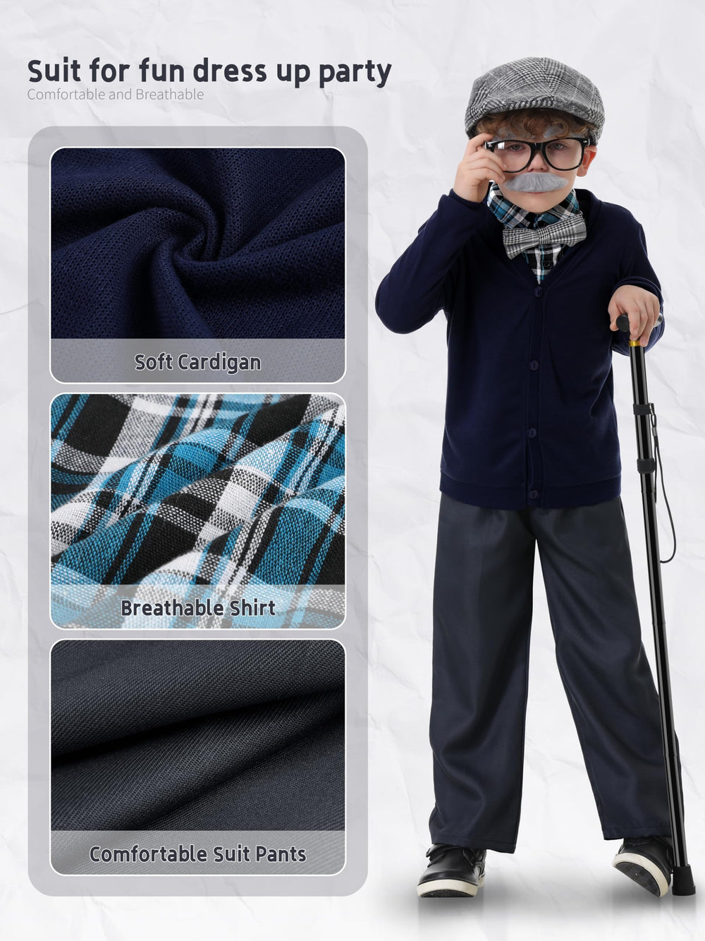 Gnodio grandpa suit pants pair for a tidy, comfortable old-man outfit.