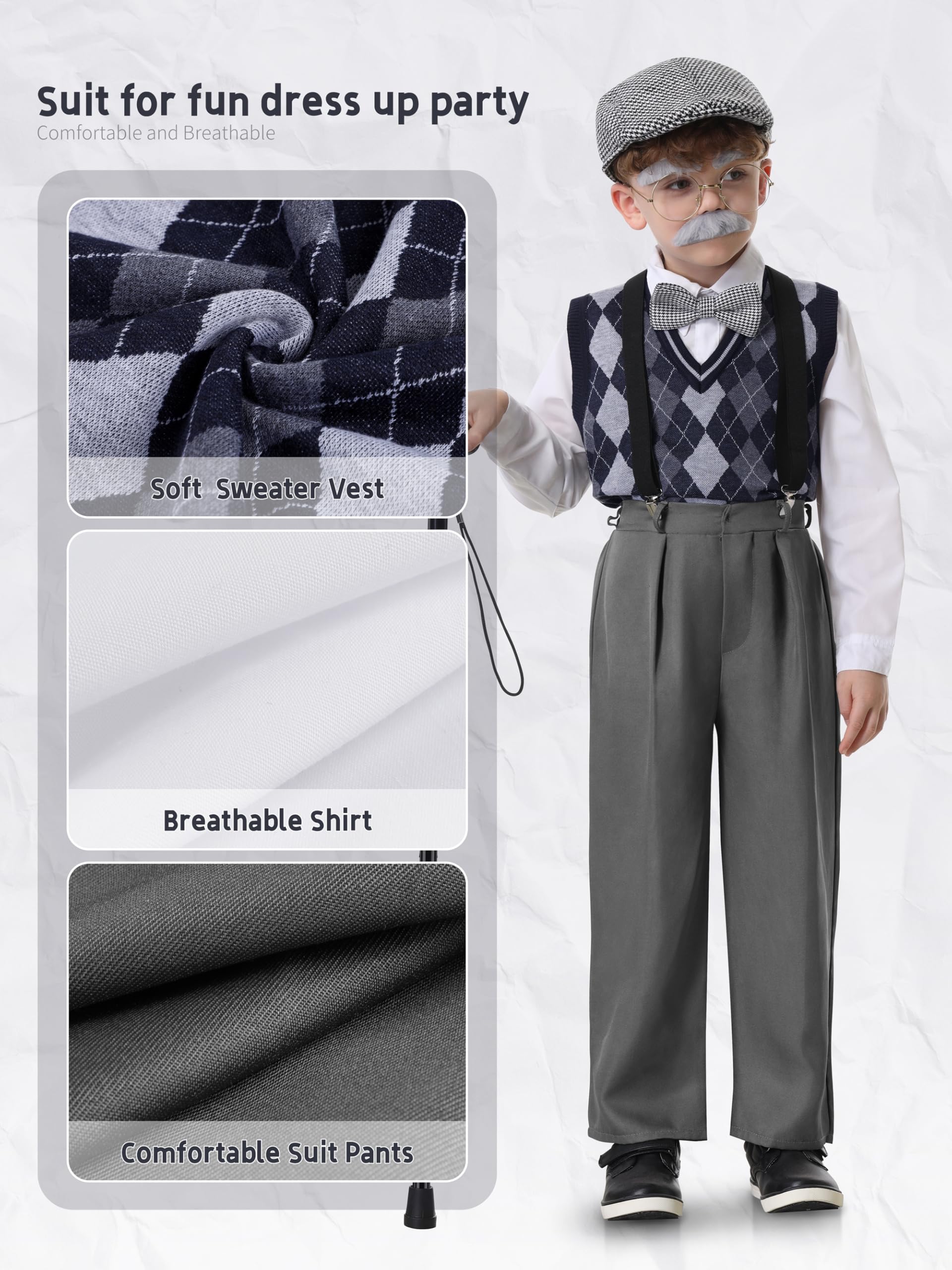 Gnodio grandpa suit pants, comfortable and breathable for kids