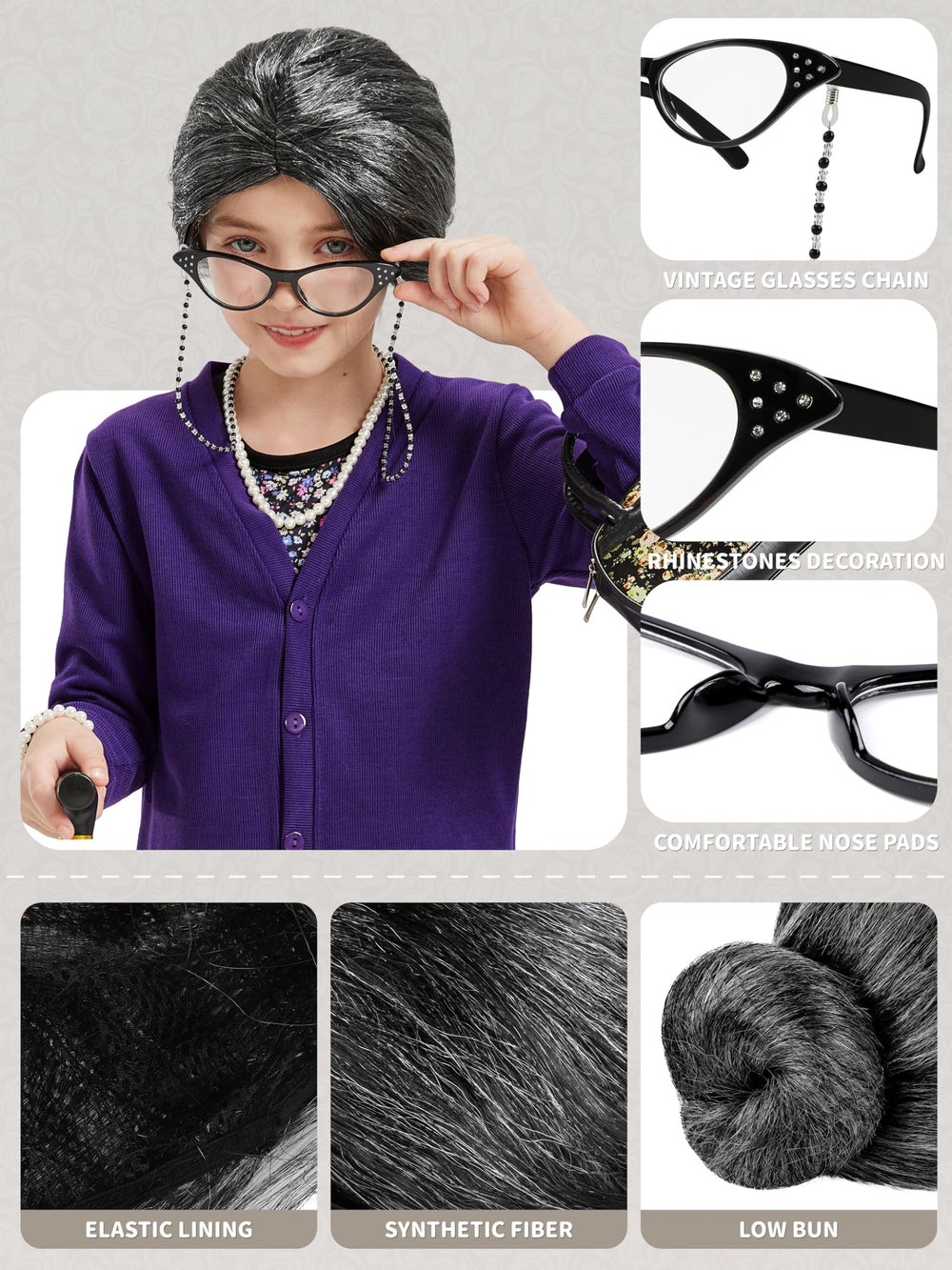 Gnodio glasses with chain add authentic granny look for celebrations