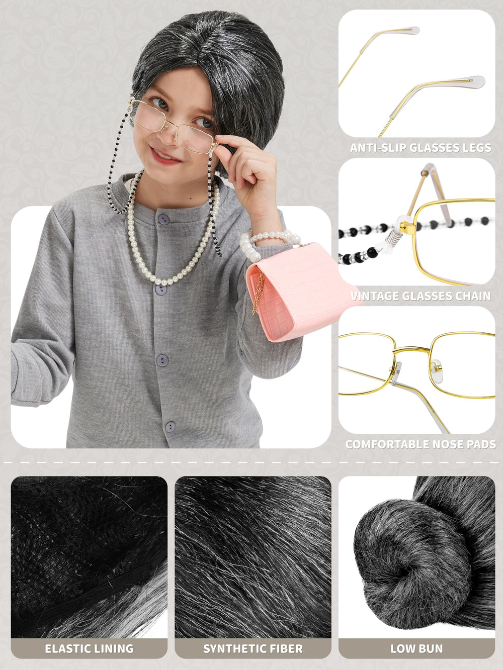 Gnodio glasses with chain complete retro look and secure wear