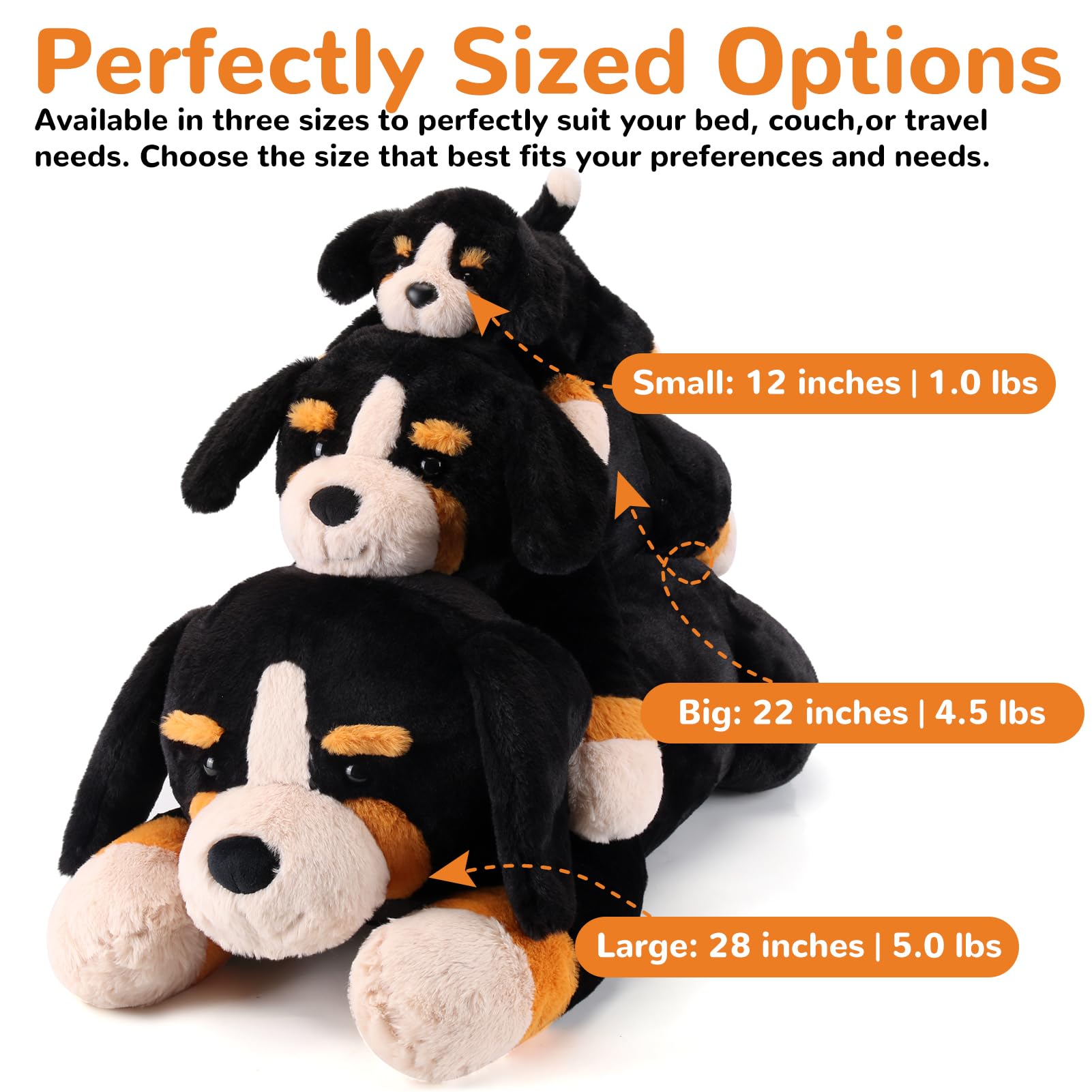 gnomantic Bernese Mountain Dog weighted plush closeup fur for ultra-soft texture.