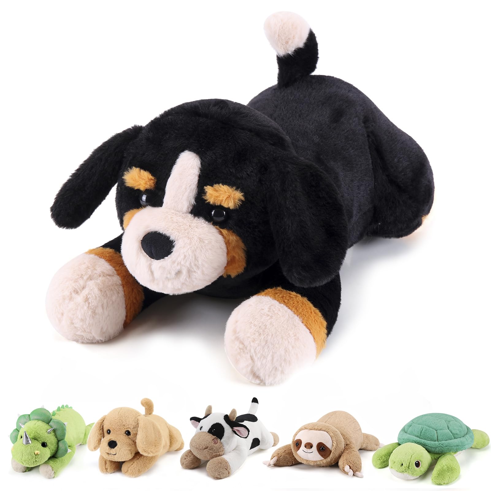 gnomantic Bernese Mountain Dog weighted plush full-body view for cozy cuddling.