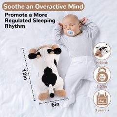 Gnomantic cow weighted plush pillow ideal for quick naps and desk breaks.