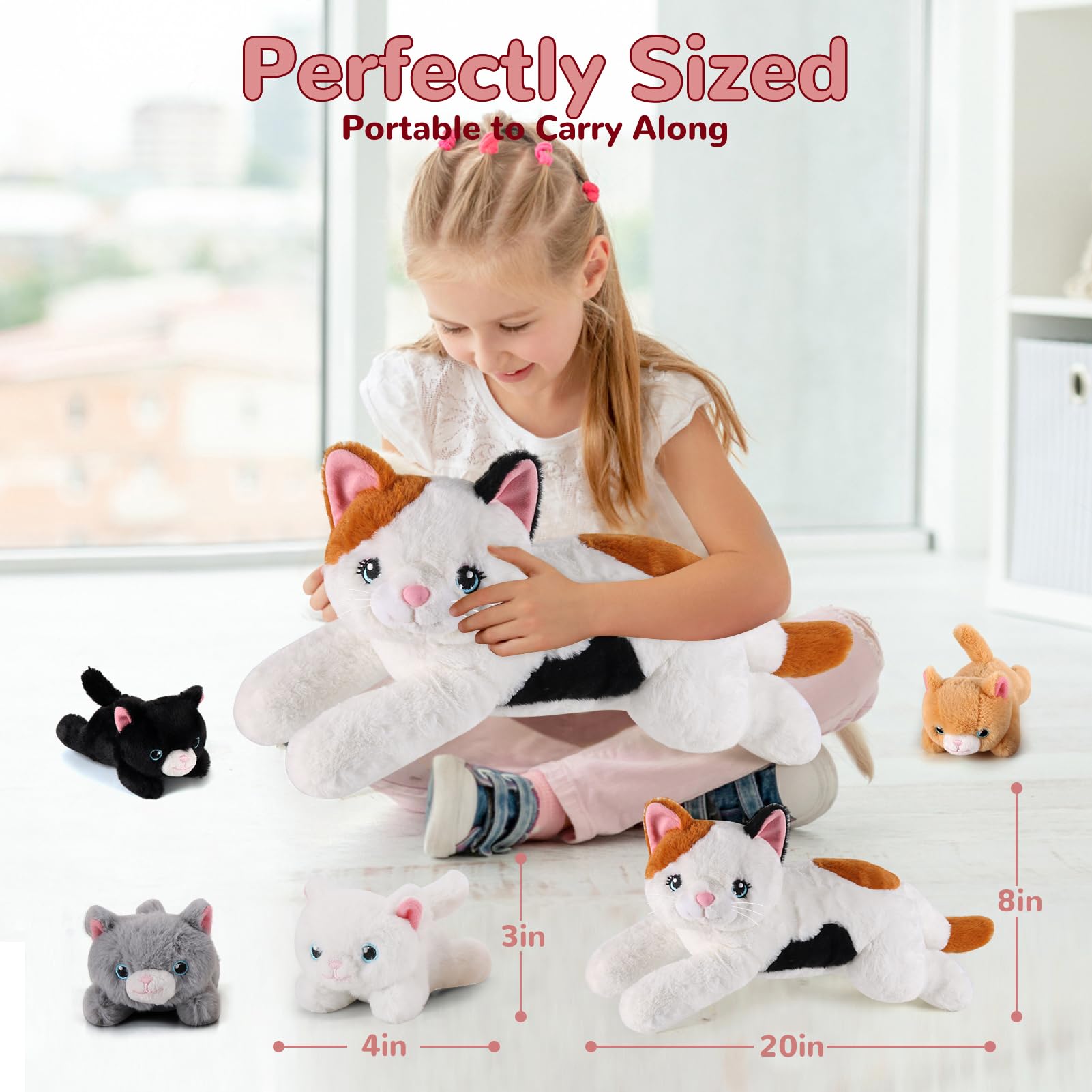Gnomantic kittens in white, black, gray, yellow for variety