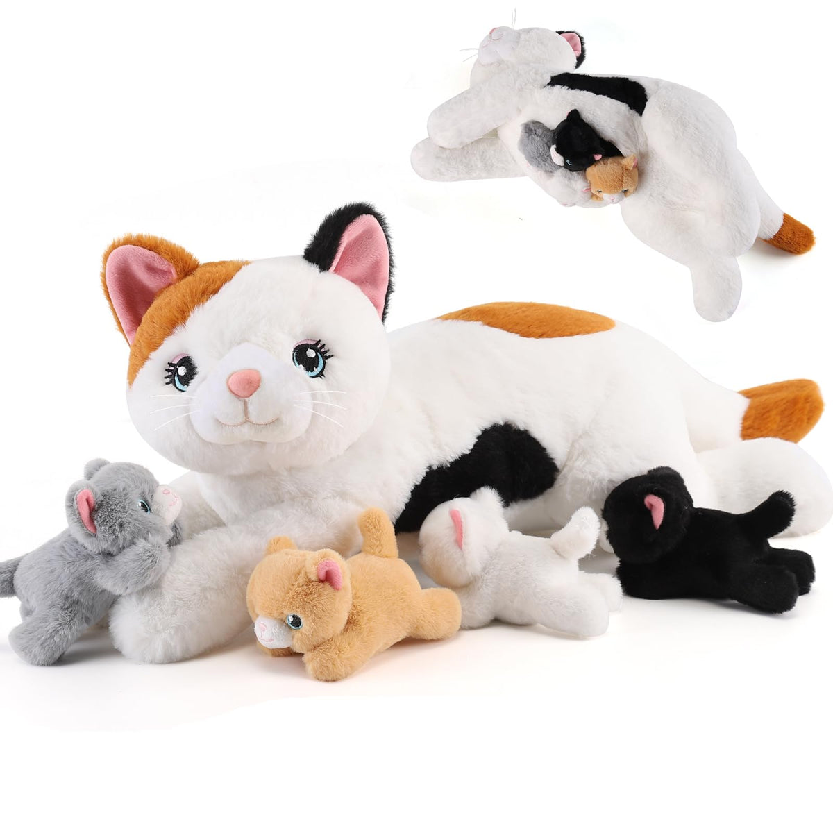 Gnomantic mommy cat with kittens packaging, ideal gift for imaginative play