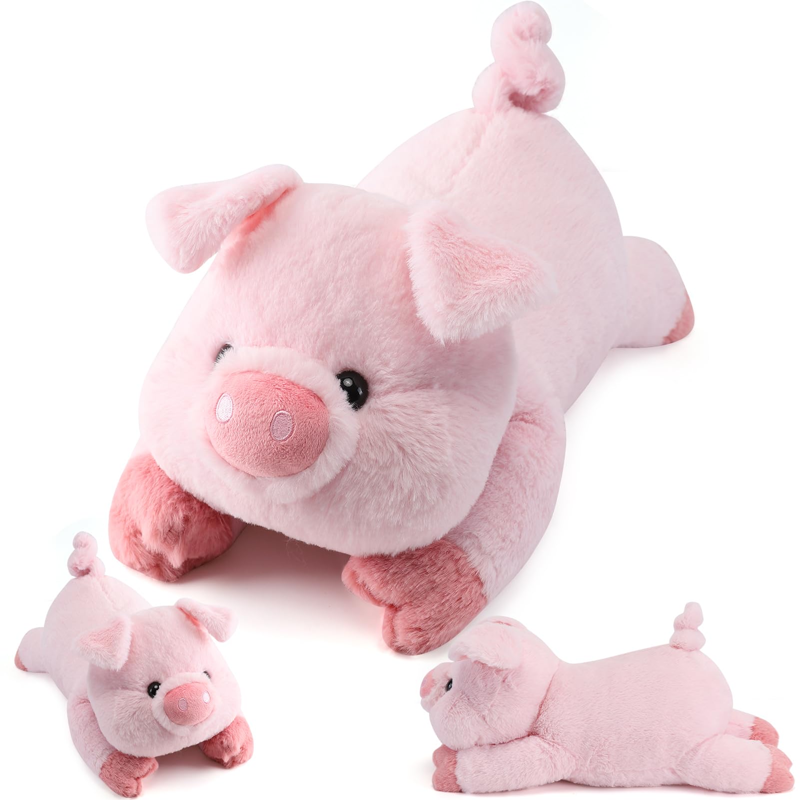 gnomantic pig weighted stuffed animal 22-inch for cozy hugs at night
