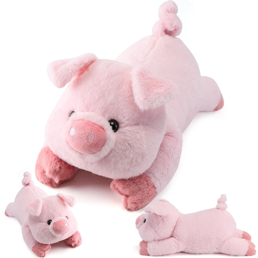 gnomantic pig weighted stuffed animal 22-inch for cozy hugs at night