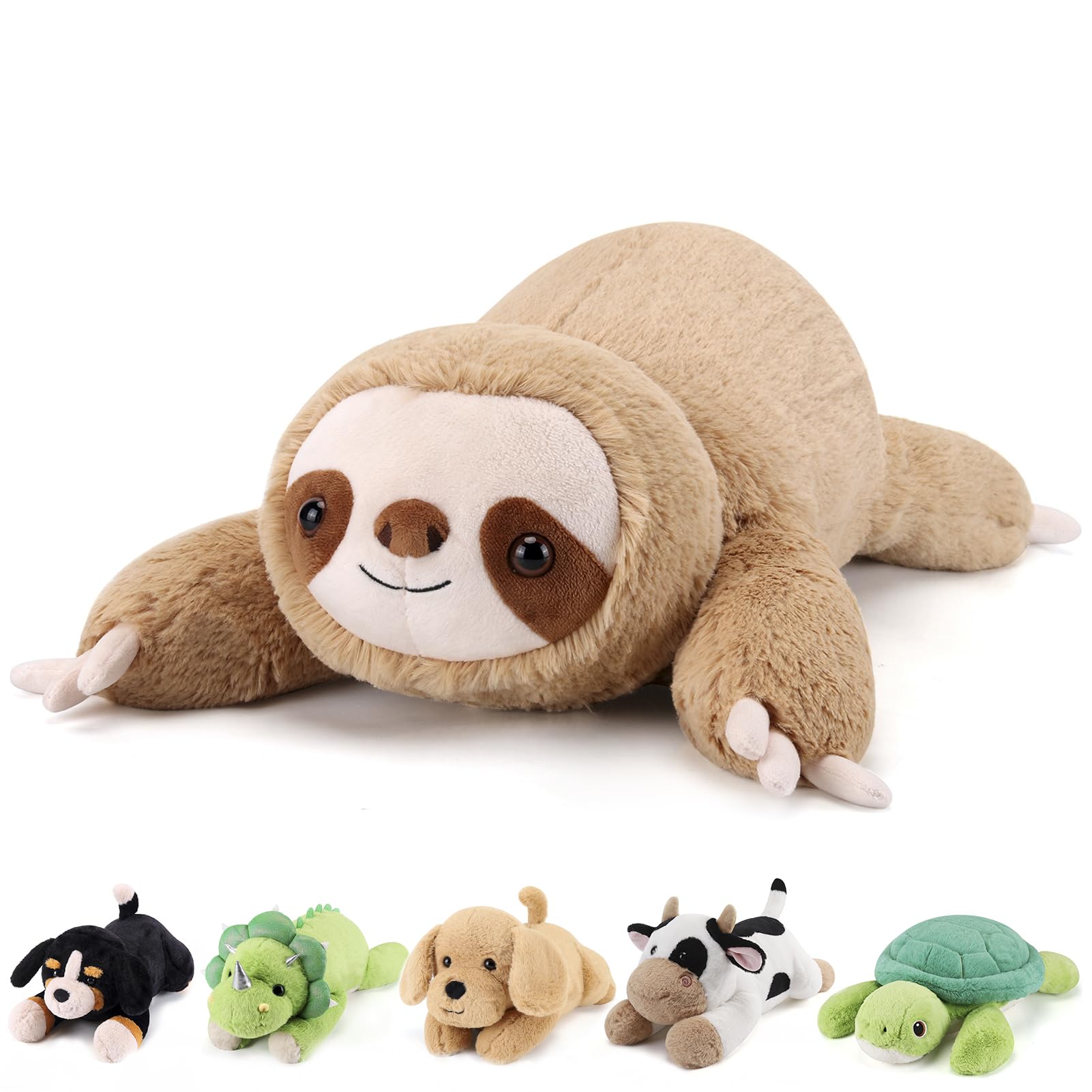Gnomantic sloth weighted pillow—soft, comforting support for bedtime snuggles.
