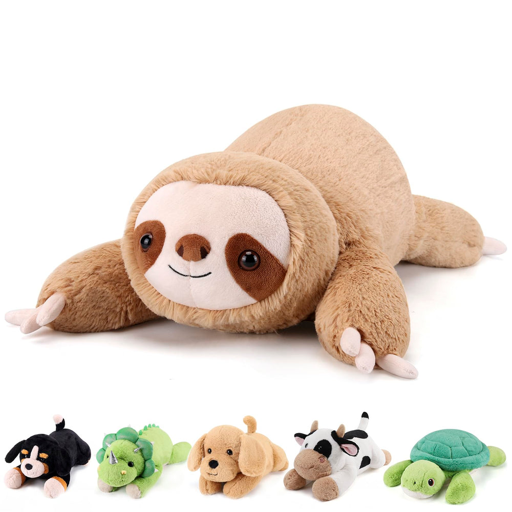 Gnomantic sloth weighted pillow—soft, comforting support for bedtime snuggles.