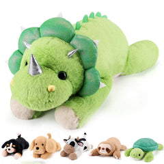 gnomantic Triceratops weighted stuffed animal 28-inch plush for cozy snuggles and calming comfort.