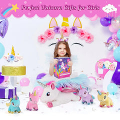 Gnomantic unicorns with wings and plush feathers invite soft, comforting play.