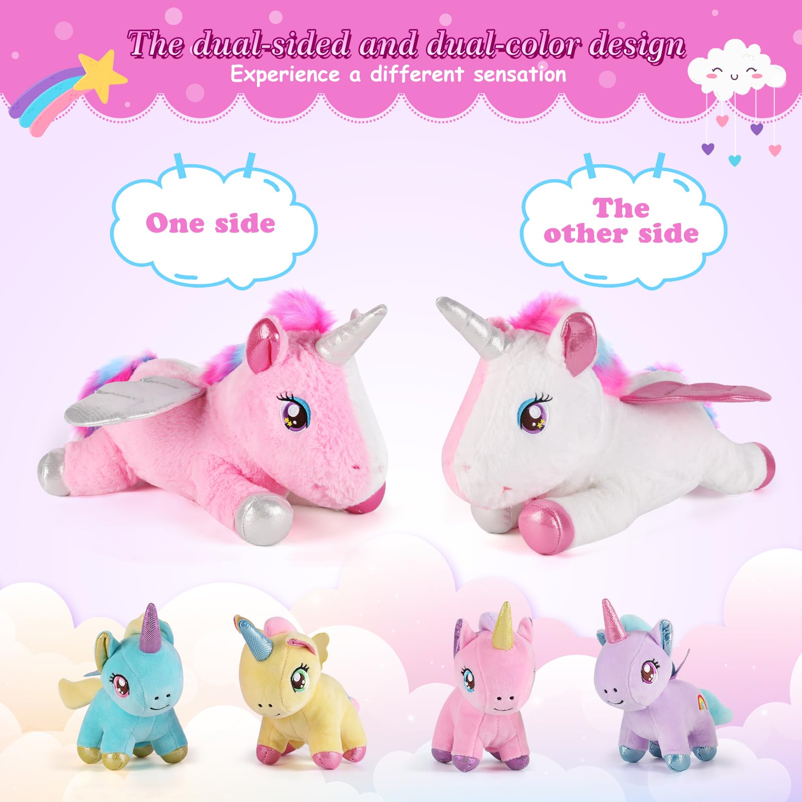 Gnomantic unicorn mommy unzip belly reveal babies, sparks imaginative play.