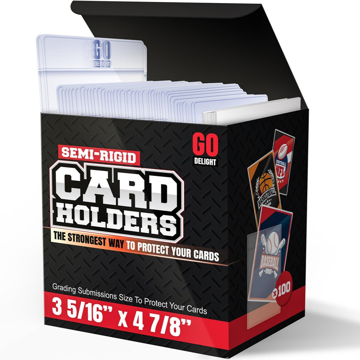 GO DELIGHT PSA submission holders with easy insertion for prized cards