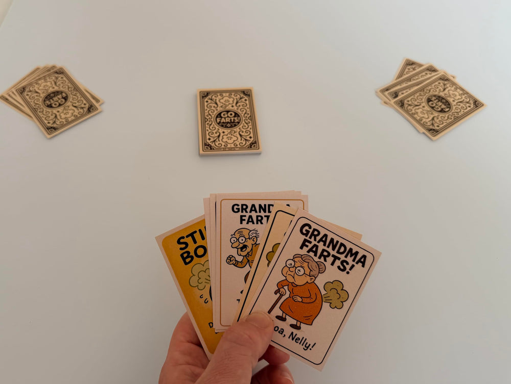 Go Farts! Farts in the Car card invites shared laughs during road trips or game night