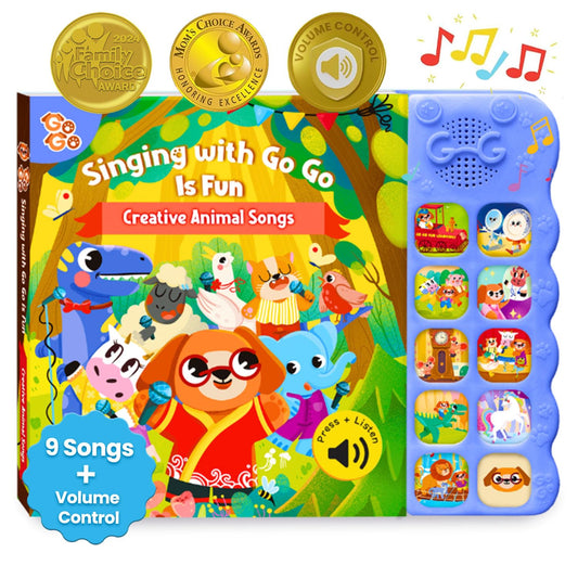 GO GO 9 Creative Animal Nursery Rhymes cover with bright animals to engage curious babies