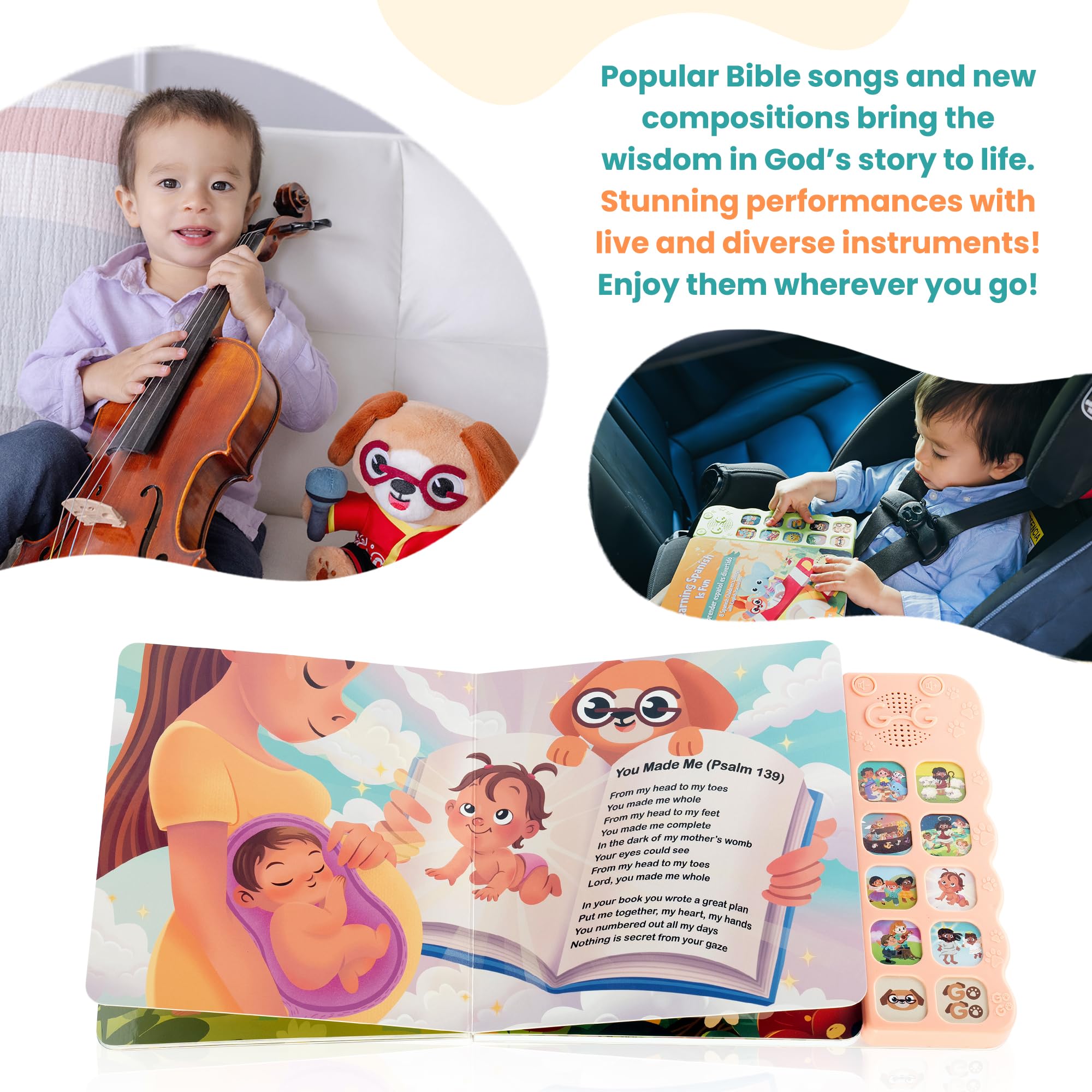 GO GO Songs of Creation and Praise portable toy for on-the-go learning.