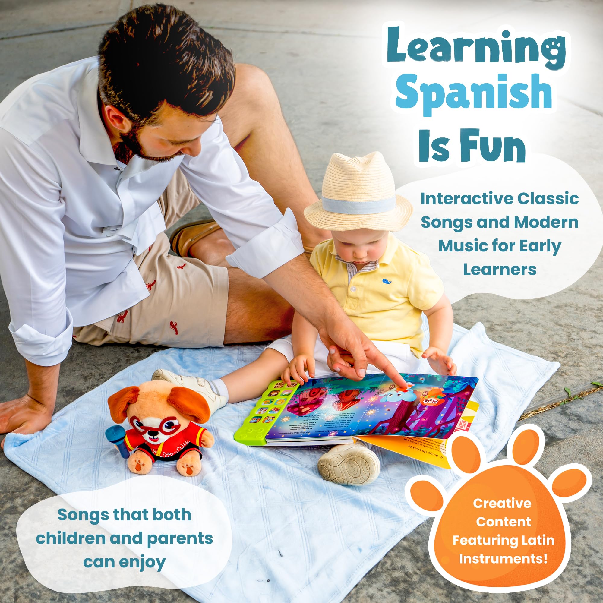 GO GO Spanish Musical Book Vol. 2 durable materials built for active tots.