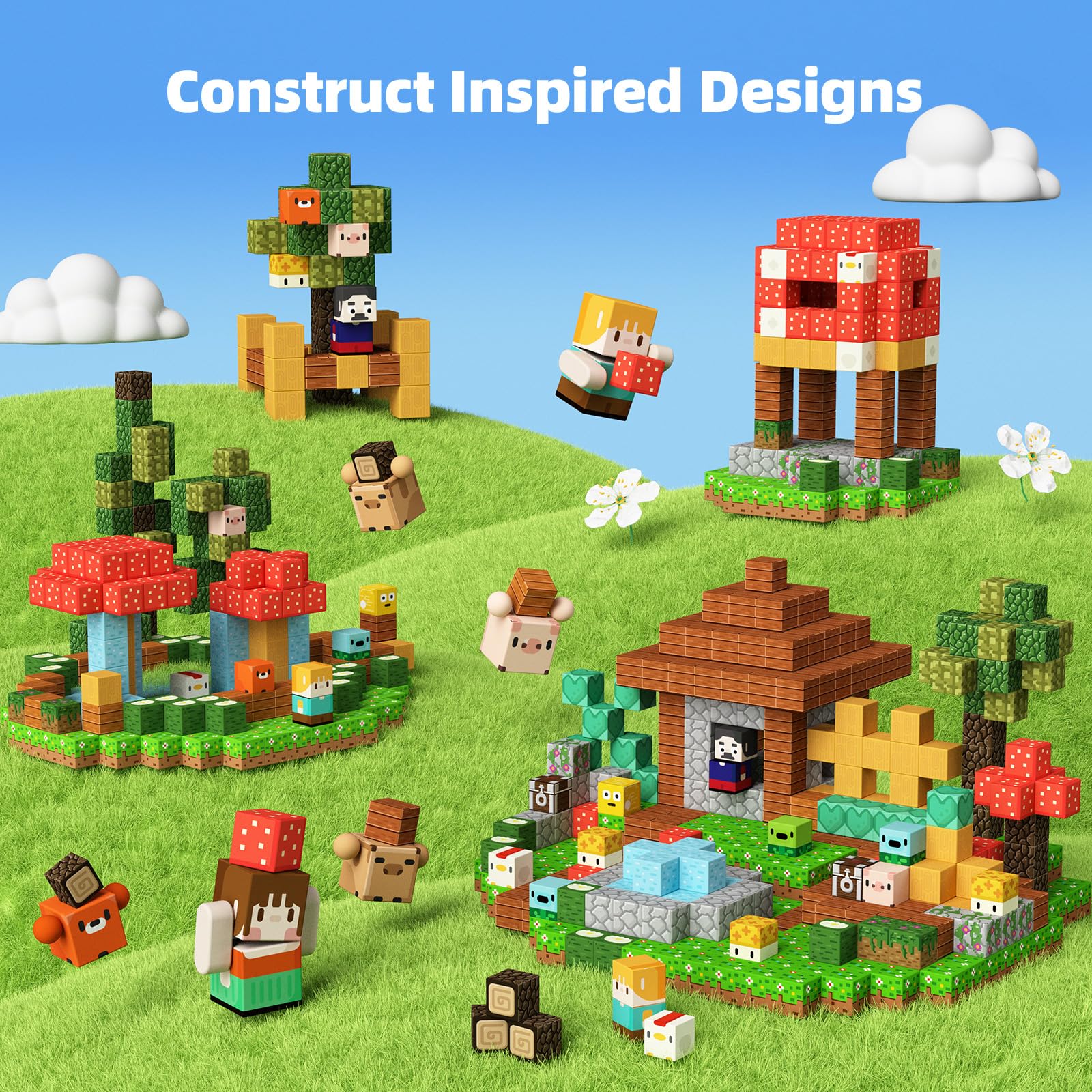 GobiDex pasture-themed blocks inspire stories and collaborative play.