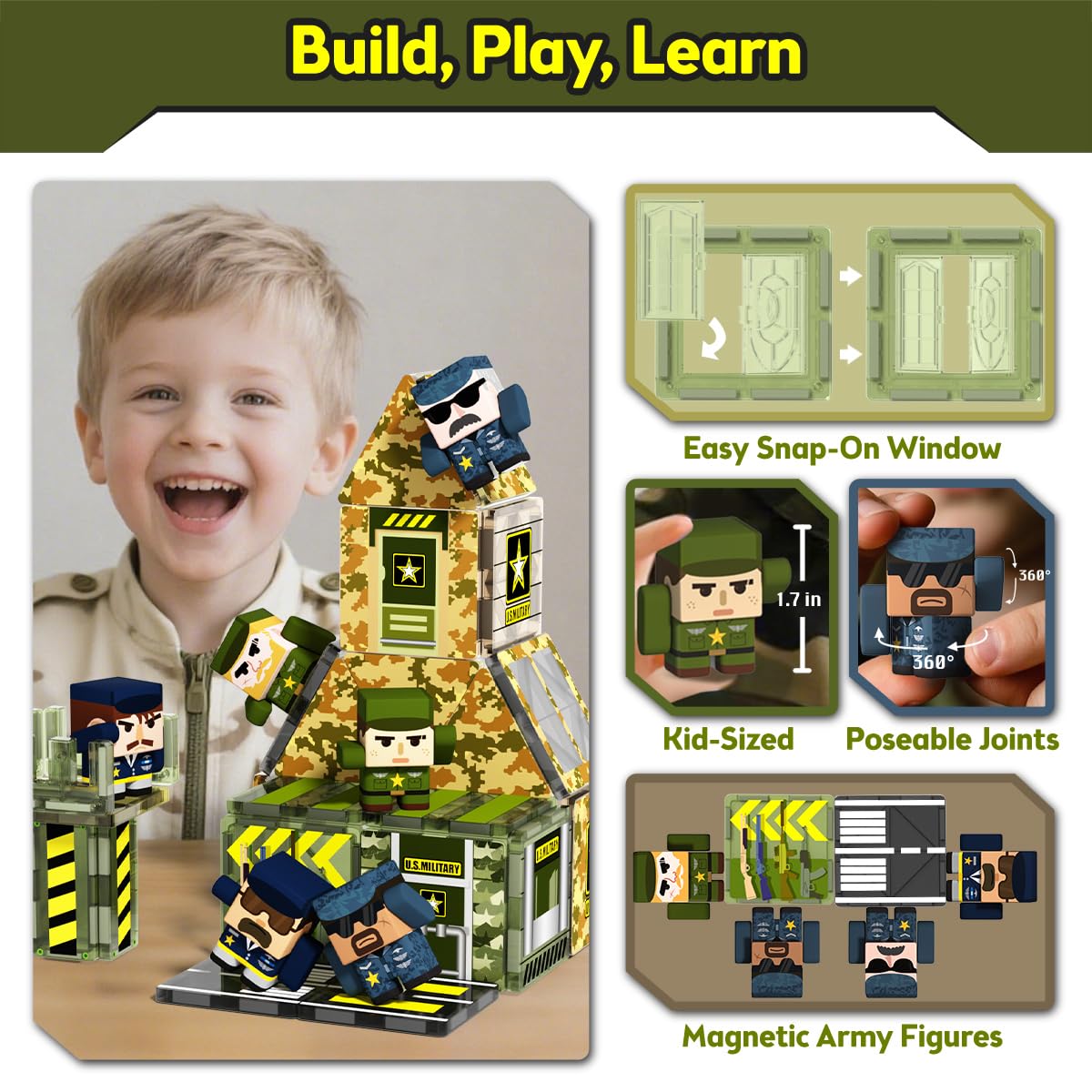 GobiDex army figures six soldiers with poseable joints for dynamic storytelling and play.