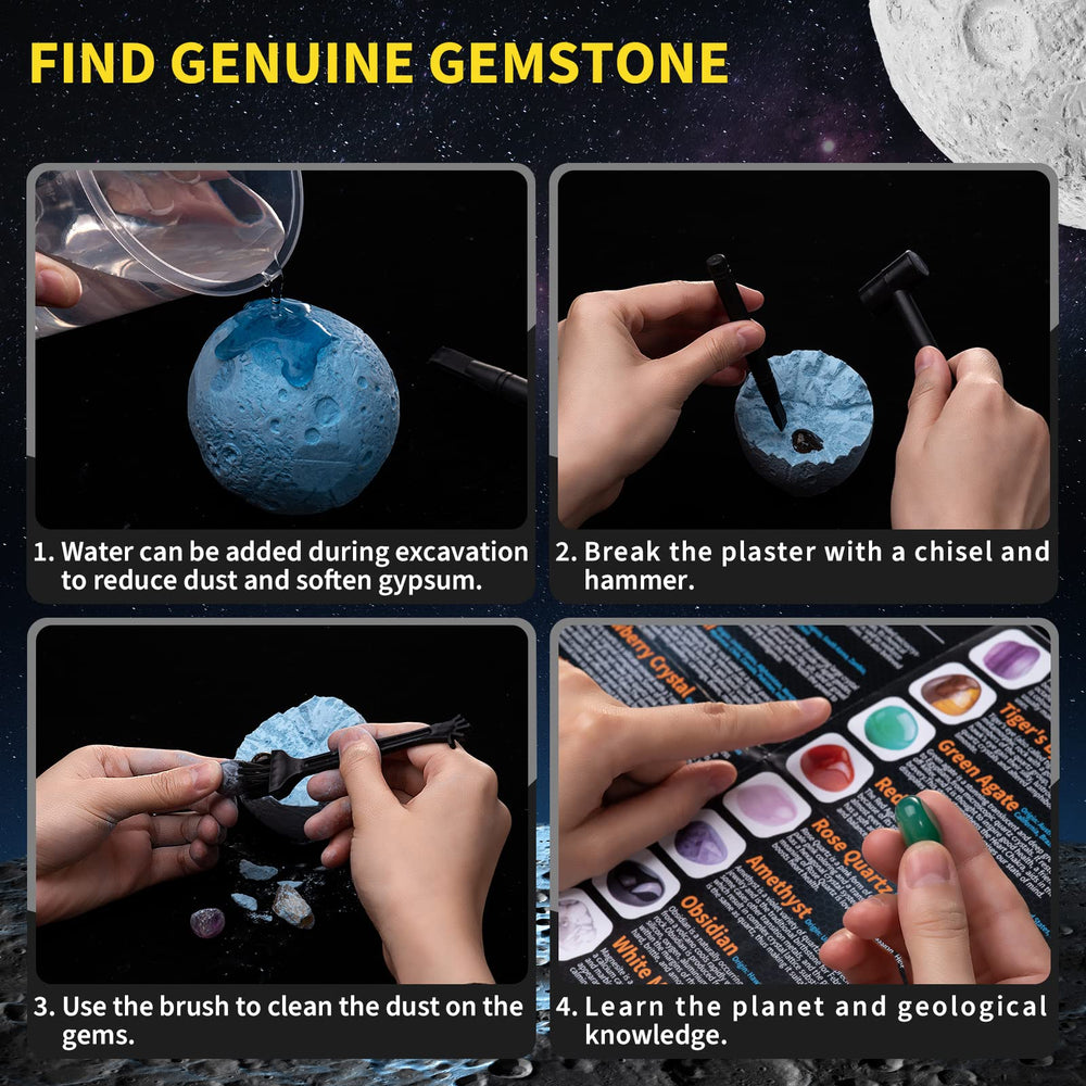 GobiDex Gemstones Dig Kit plaster treasure hints at crystal discoveries during exploration.