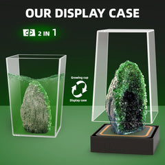 GobiDex Geodes display case setup showcases finished crystals for display and sharing.