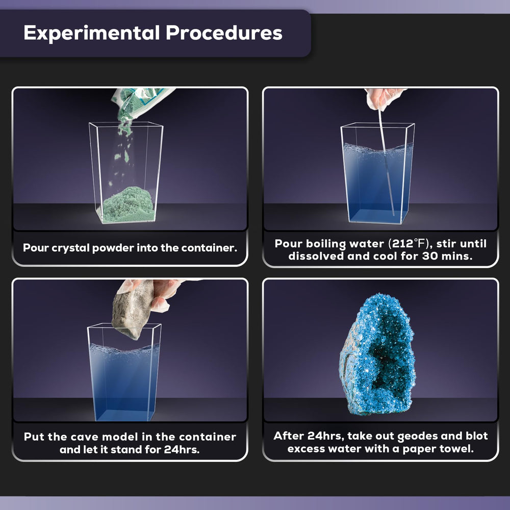 GobiDex Geodes dissolution tool and display stand for creative science art.