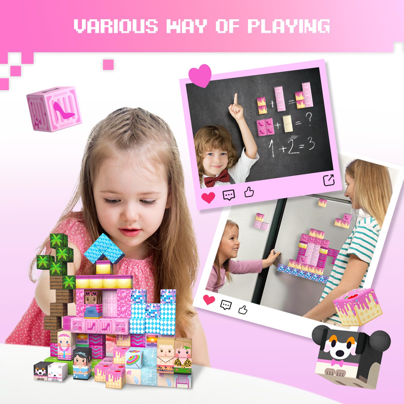 GobiDex girls playing outdoors with magnets encourages sharing and collaboration.