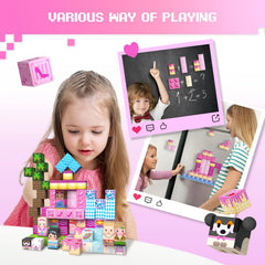 GobiDex girls playing outdoors with magnets encourages sharing and collaboration.