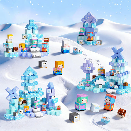 GobiDex ice princess castle build with magnets encourages imaginative play.
