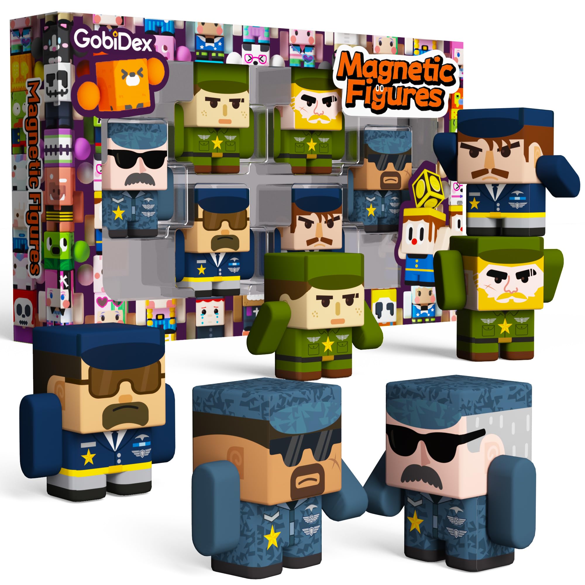 GobiDex magnetic army men 6-pack figures for imaginative play