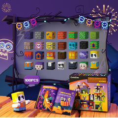GobiDex zombblock apocalypse scene with modular buildings encouraging imaginative play.